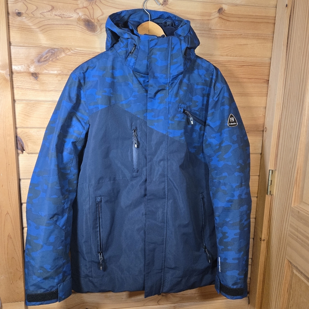 Avalanche Outdoor Supply Ski Jacket Parka Mens Large Zip Out Liner Blue Camo